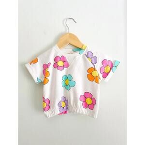 Retro floral toddler top